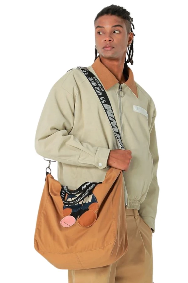 MOD WAVE MOVEMENT Τσάντες MWM TEDDY CANVAS PATCH TOTEBAG - CAMEL