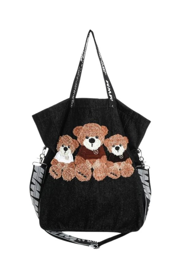 MOD WAVE MOVEMENT Τσάντες MWM TEDDY DENIM TOTEBAG - BLACK