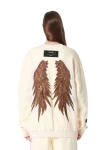 MOD WAVE MOVEMENT Φούτερ λαιμόκοψη MWM WINGS STARS SWEATSHIRT - BEIGE