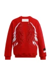 MOD WAVE MOVEMENT Φούτερ λαιμόκοψη MWM WINGS STARS SWEATSHIRT - RED