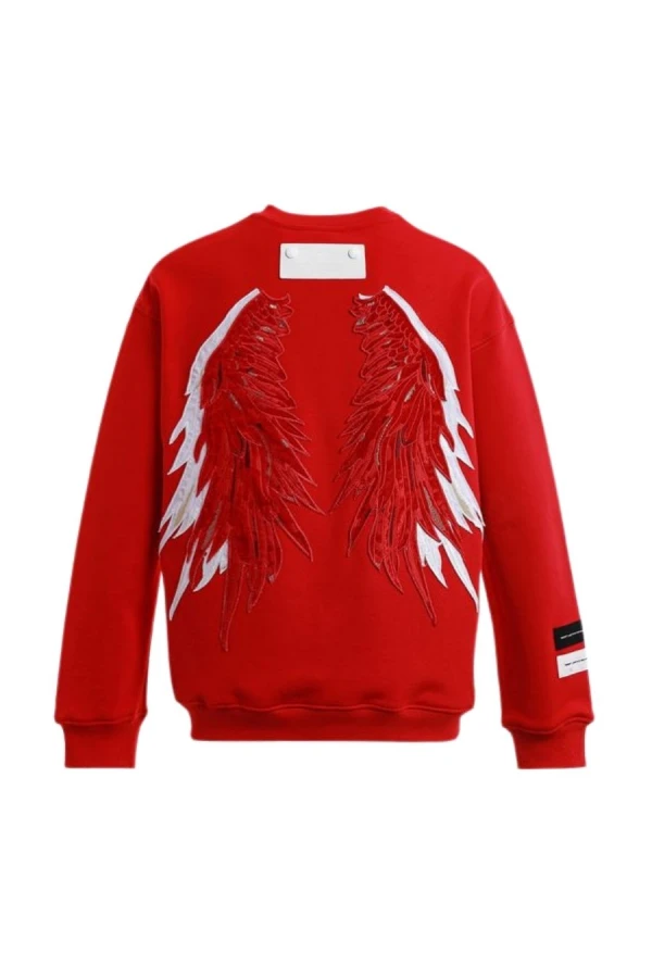 MOD WAVE MOVEMENT Φούτερ λαιμόκοψη MWM WINGS STARS SWEATSHIRT - RED