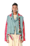 MOD WAVE MOVEMENT Μπουφάν MWM CROPPED DENIM STRAPS JACKET - BLUE