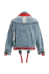 MOD WAVE MOVEMENT Μπουφάν MWM CROPPED DENIM STRAPS JACKET - BLUE