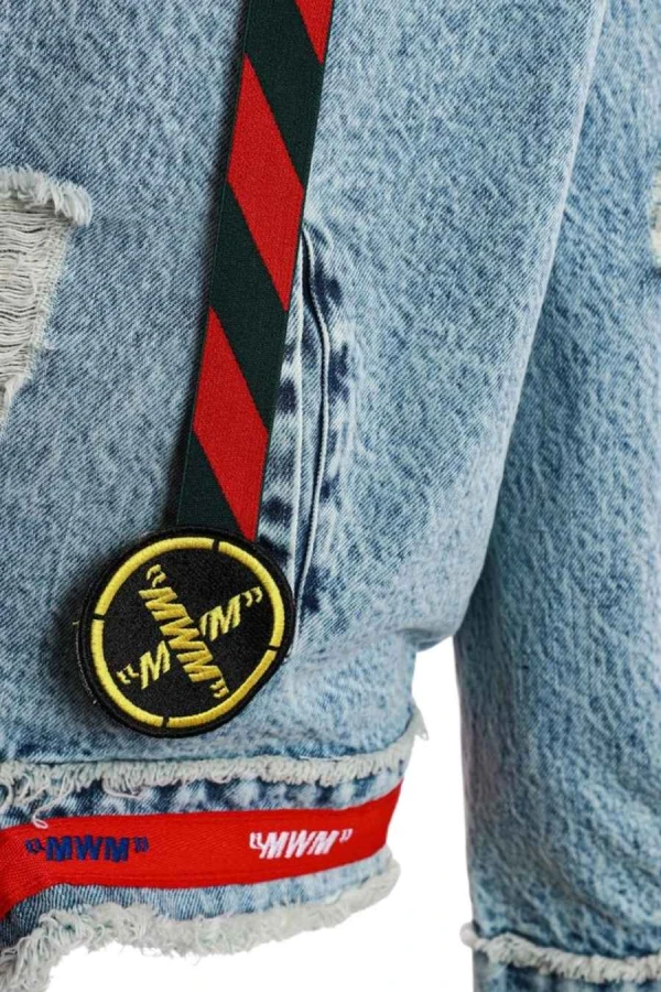 MOD WAVE MOVEMENT Μπουφάν MWM CROPPED DENIM STRAPS JACKET - BLUE