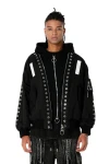 MOD WAVE MOVEMENT Μπουφάν MWM VANGUARD DOGS STUDDED BOMBER JACKET - BLACK