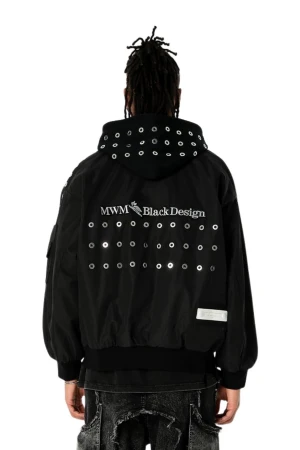 MOD WAVE MOVEMENT Μπουφάν MWM VANGUARD DOGS STUDDED BOMBER JACKET - BLACK