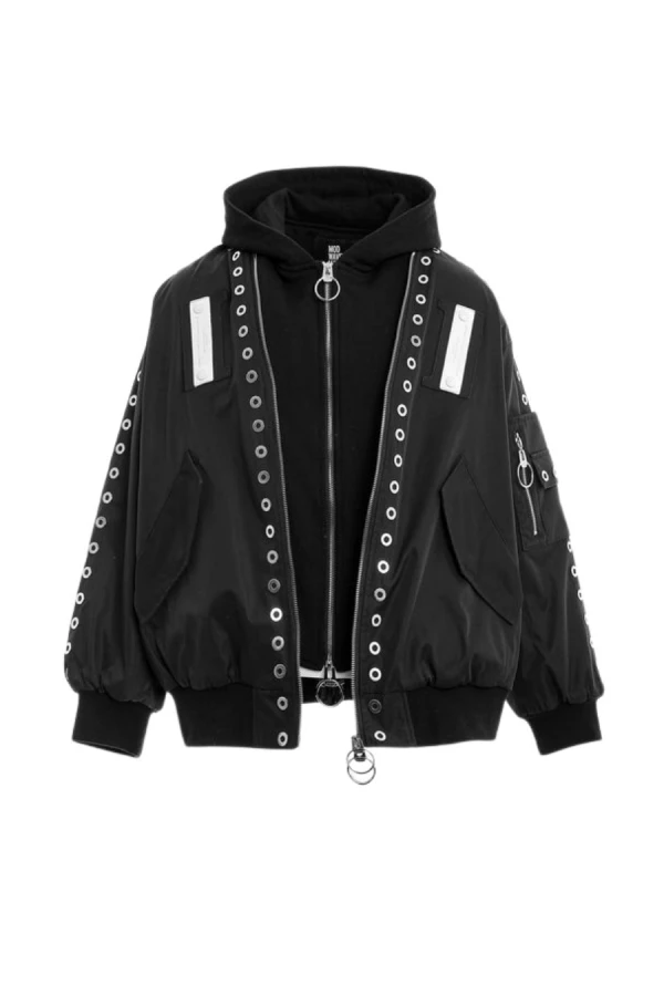 MOD WAVE MOVEMENT Μπουφάν MWM VANGUARD DOGS STUDDED BOMBER JACKET - BLACK