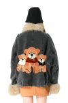 MOD WAVE MOVEMENT Μπουφάν MWM WOMEN TEDDY FUR DENIM JACKET - BLACK