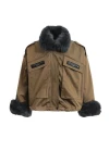 MOD WAVE MOVEMENT Μπουφάν MWM WOMEN TEDDY CANVAS PATCHES FUR JACKET - BROWN