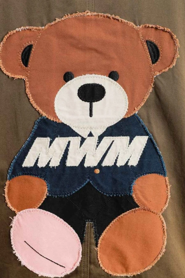 MOD WAVE MOVEMENT Μπουφάν MWM WOMEN TEDDY CANVAS PATCHES FUR JACKET - BROWN