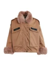 MOD WAVE MOVEMENT Μπουφάν MWM WOMEN TEDDY CANVAS PATCHES FUR JACKET - CAMEL