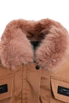 MOD WAVE MOVEMENT Μπουφάν MWM WOMEN TEDDY CANVAS PATCHES FUR JACKET - CAMEL
