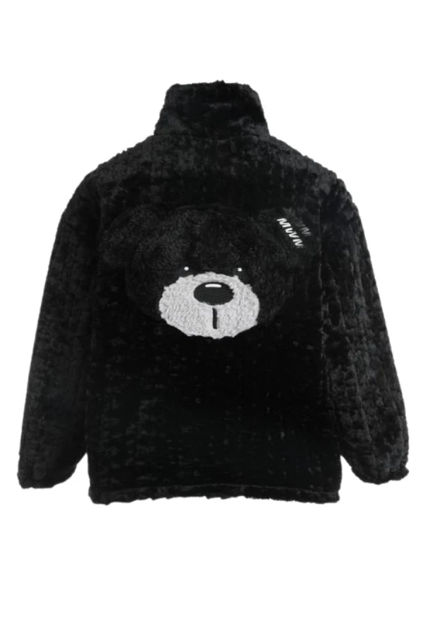 MOD WAVE MOVEMENT Μπουφάν MWM TEDDY MIKE BAG REVERSIBLE FUR JACKET - BLACK