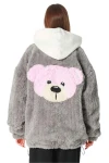 MOD WAVE MOVEMENT Μπουφάν MWM TEDDY MIKE BAG REVERSIBLE FUR JACKET - GREY