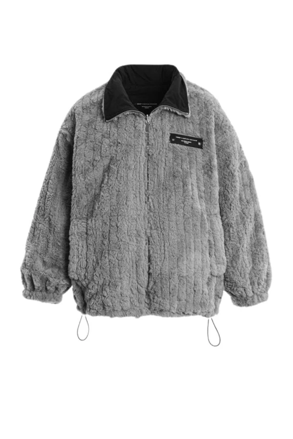 MOD WAVE MOVEMENT Μπουφάν MWM TEDDY MIKE BAG REVERSIBLE FUR JACKET - GREY