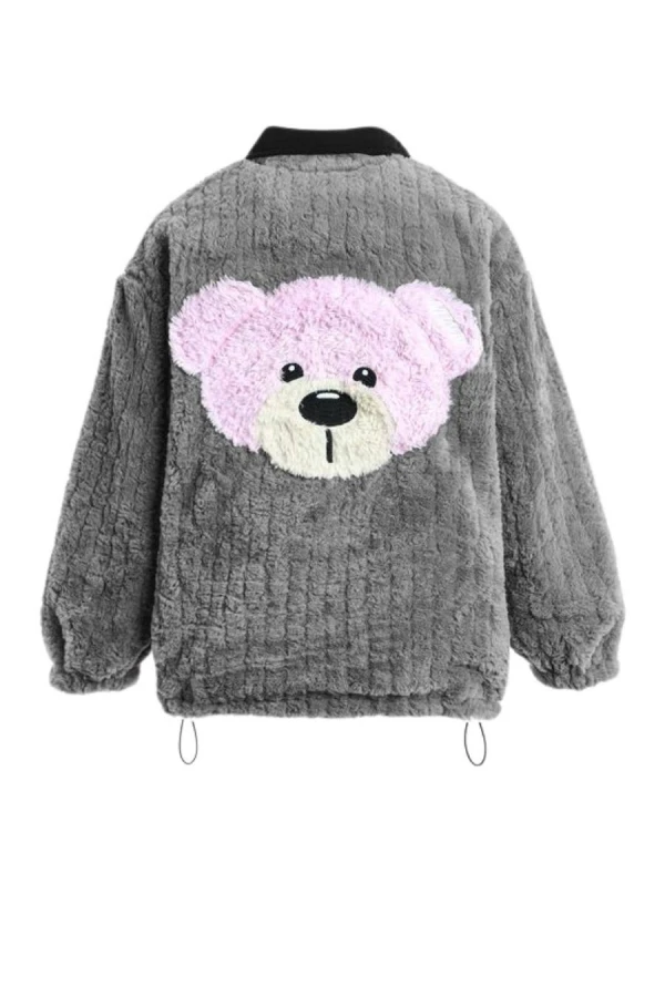 MOD WAVE MOVEMENT Μπουφάν MWM TEDDY MIKE BAG REVERSIBLE FUR JACKET - GREY