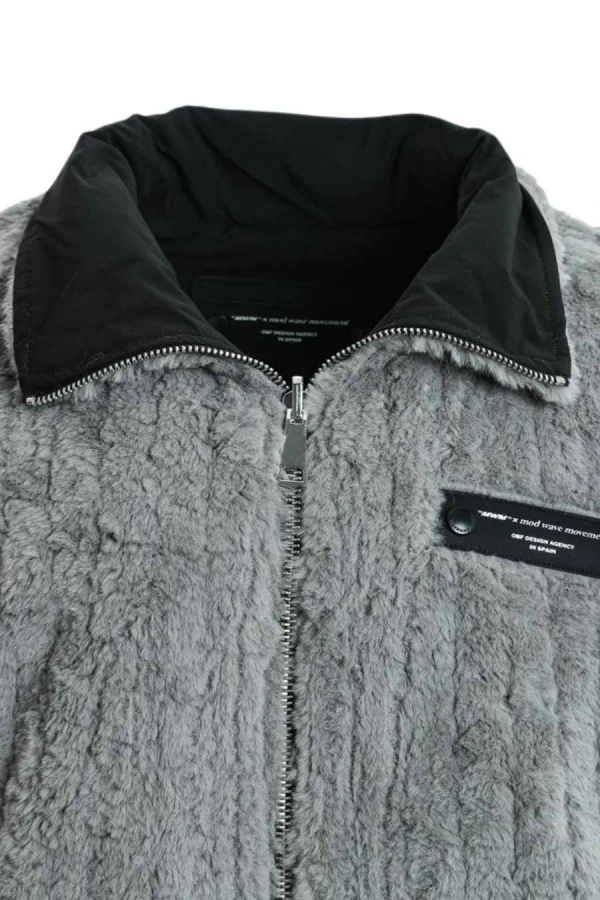 MOD WAVE MOVEMENT Μπουφάν MWM TEDDY MIKE BAG REVERSIBLE FUR JACKET - GREY