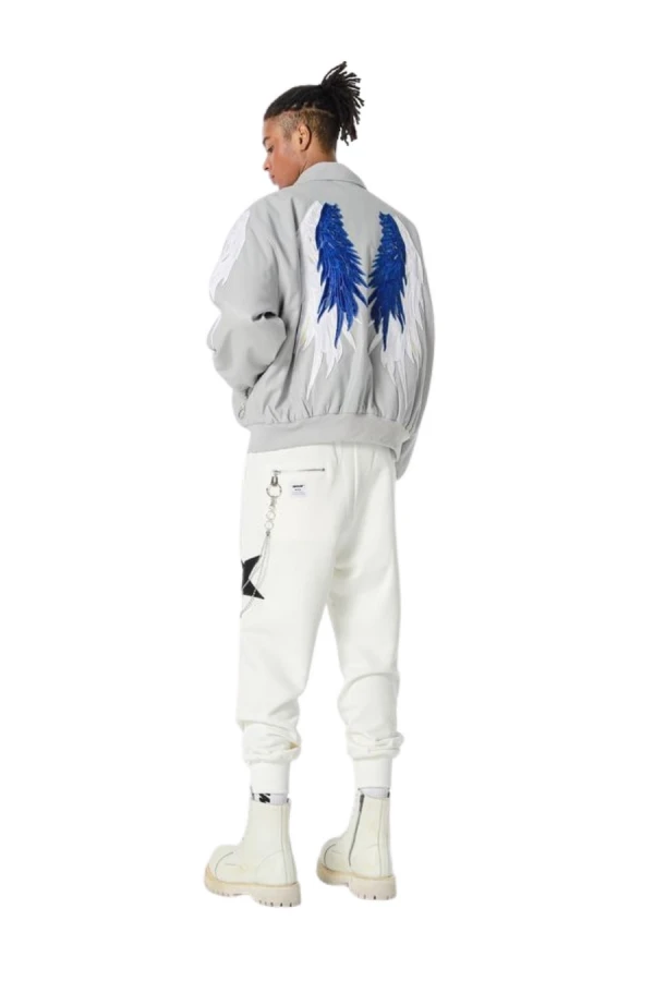 MOD WAVE MOVEMENT Μπουφάν MWM WINGS LEATHER BOMBER JACKET - GREY