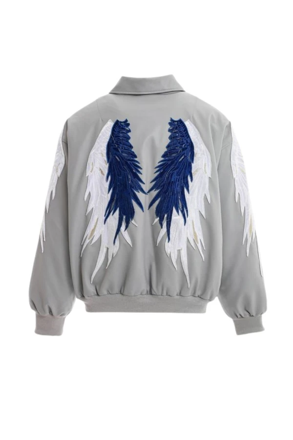 MOD WAVE MOVEMENT Μπουφάν MWM WINGS LEATHER BOMBER JACKET - GREY