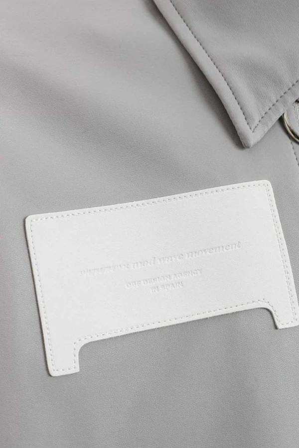 MOD WAVE MOVEMENT Μπουφάν MWM WINGS LEATHER BOMBER JACKET - GREY