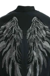 MOD WAVE MOVEMENT Μπουφάν MWM WINGS STRASS OVERSIZE BOMBER JACKET - BLACK