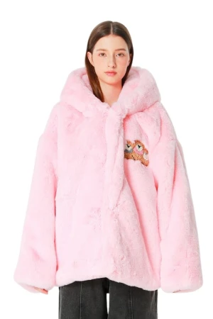 MOD WAVE MOVEMENT Μπουφάν MWM WOMEN FAUX FUR COAT - PINK