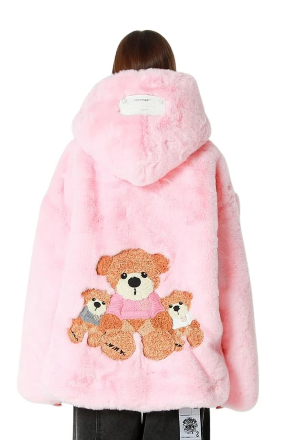 MOD WAVE MOVEMENT Μπουφάν MWM WOMEN FAUX FUR COAT - PINK