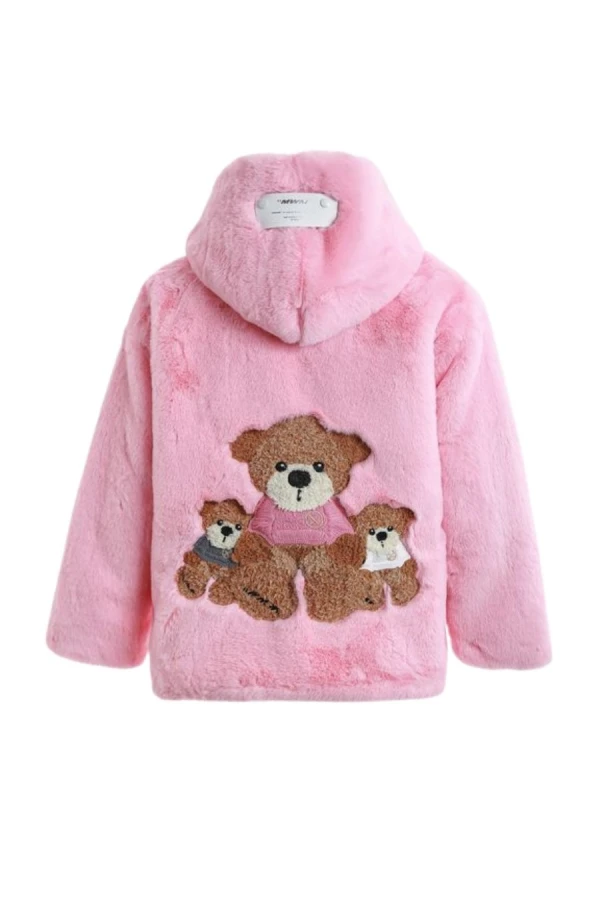 MOD WAVE MOVEMENT Μπουφάν MWM WOMEN FAUX FUR COAT - PINK