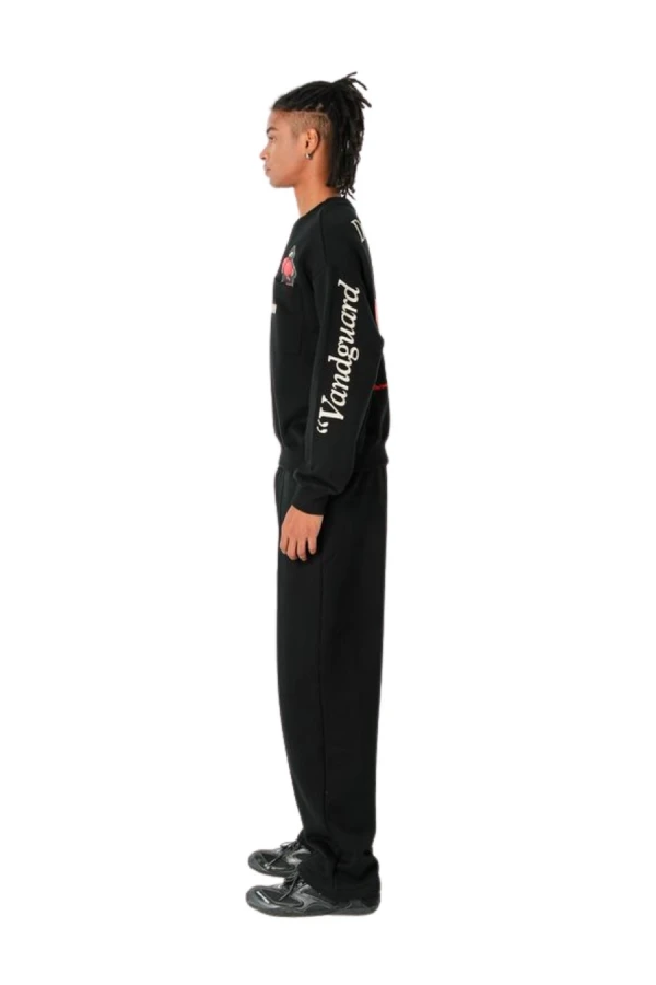 MOD WAVE MOVEMENT Φούτερ λαιμόκοψη MWM VANGUARD DOGS PUNCH 3D T-SWEATSHIRT - BLACK