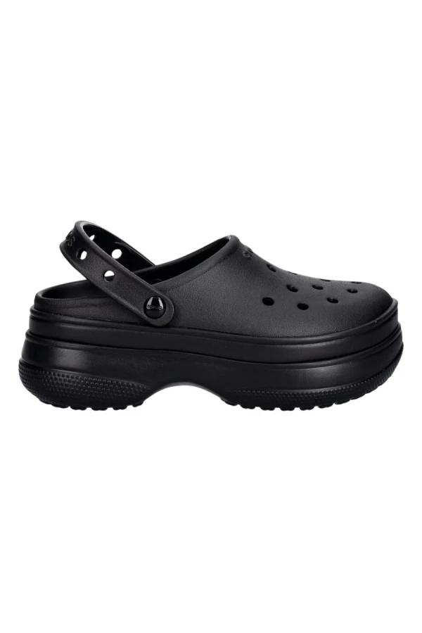CROCS Classic Stacked Clog Slides - Black