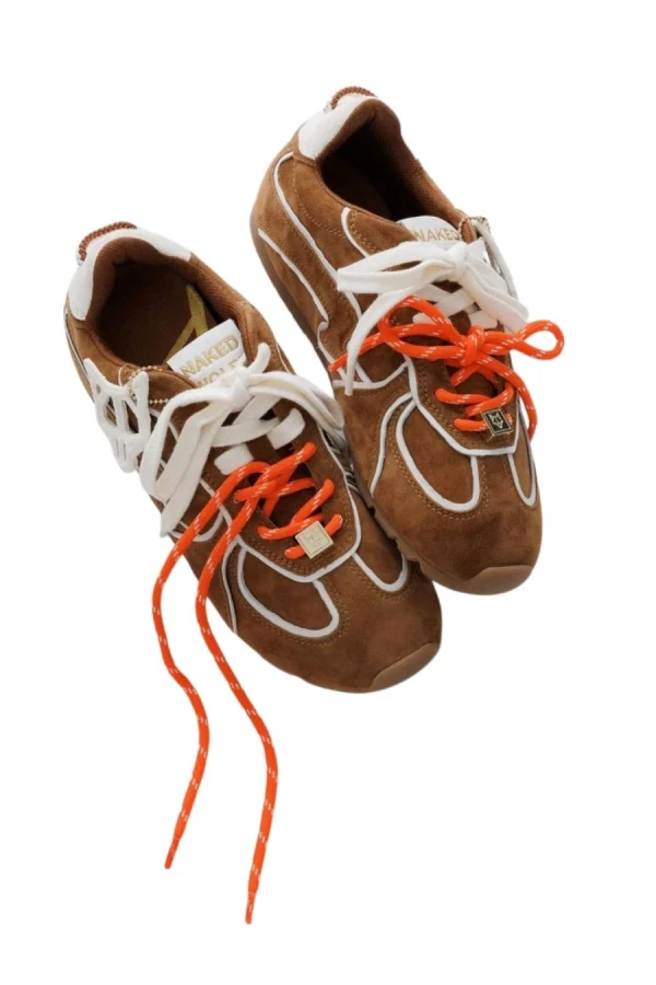 NAKED WOLFE Sneakers ADORED - TAN/WHITE SUEDE