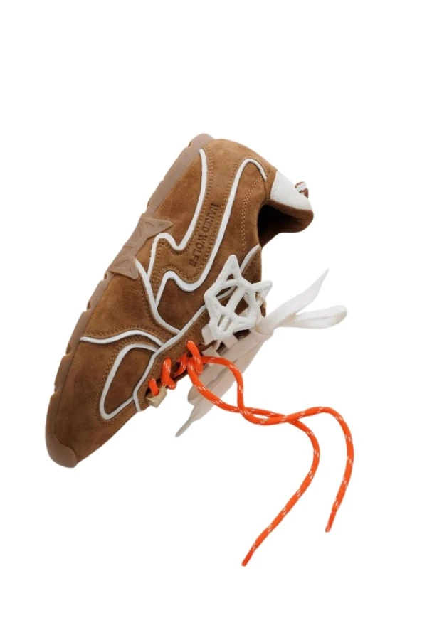 NAKED WOLFE Sneakers ADORED - TAN/WHITE SUEDE