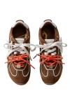 NAKED WOLFE Sneakers ADORED - TAN/WHITE SUEDE
