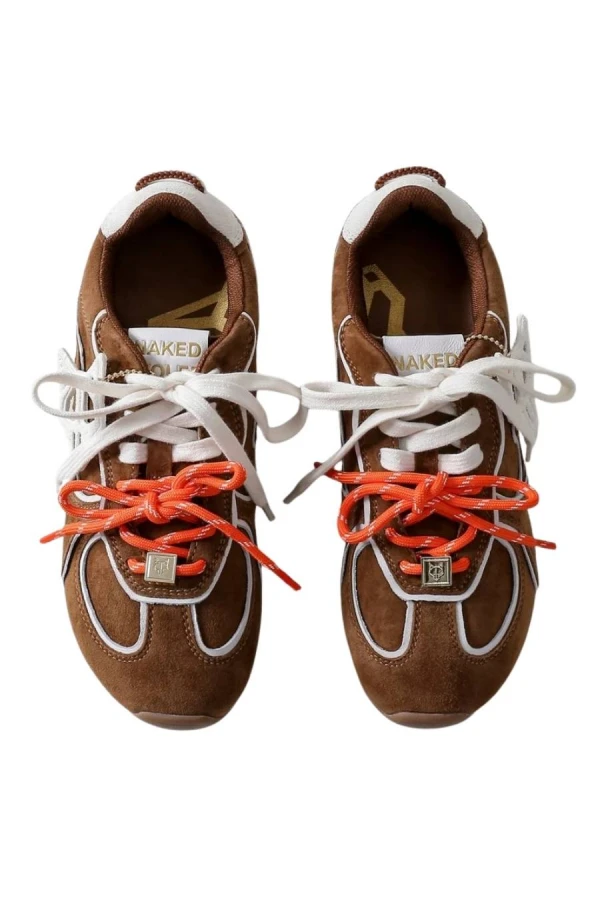 NAKED WOLFE Sneakers ADORED - TAN/WHITE SUEDE