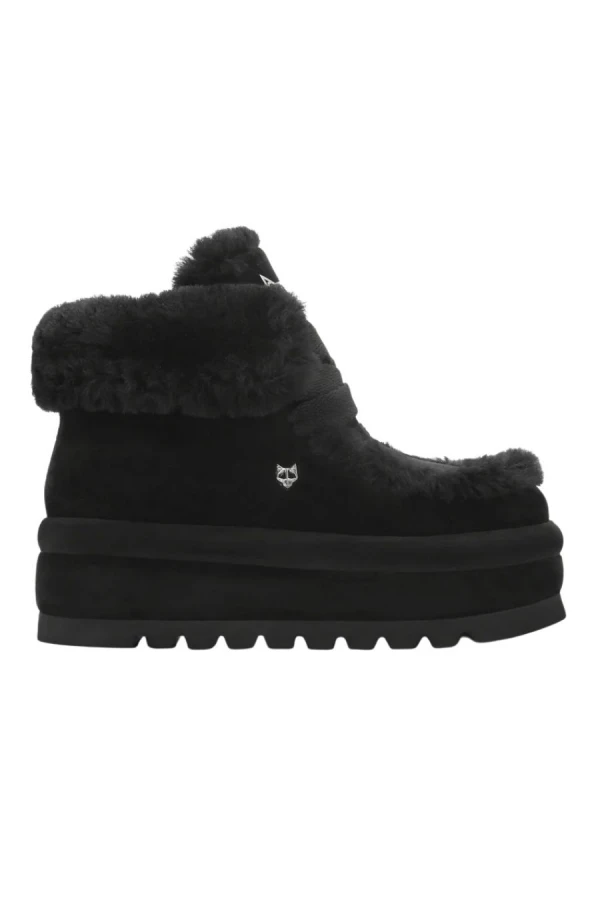 NAKED WOLFE Boots Bambi - Black Suede/Shearling