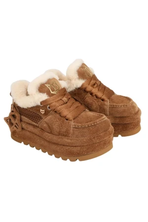 NAKED WOLFE Women's Sneakers BEAU - Tan Suede