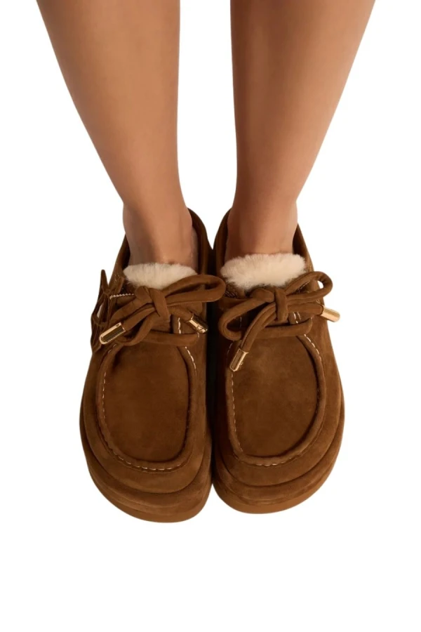 NAKED WOLFE Women's BLIZZARD - Tan Suede/Shearling