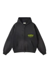 ANOTHER COTTON LAB El Paraiso Oversized Washed Zip Hoodie - Μαύρο