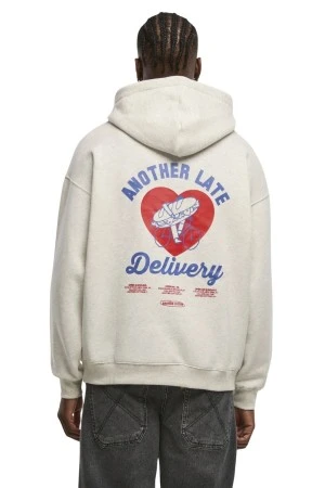 ANOTHER COTTON LAB Φούτερ με Κουκούλα Late Delivery Hoodie - Γκρι
