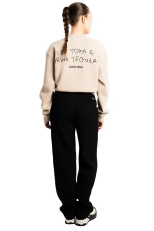 ANOTHER COTTON LAB Γυναικείο Φούτερ λαιμόκοψη Yoga & Tequila Sweatshirt - Μπεζ