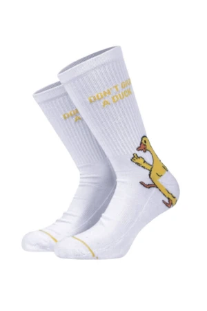 BEE UNUSUAL Unisex Don’t Give A Duck Κάλτσες - Λευκές