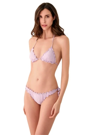 WIKINI Women's Triangle Fru-Fru Bikini - Purple