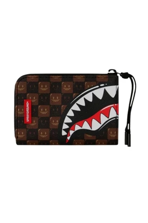 SPRAYGROUND Πορτοφόλια SHARKS IN PARIS WTF BUBBLE BROWN CHECK WALLET - MULTI
