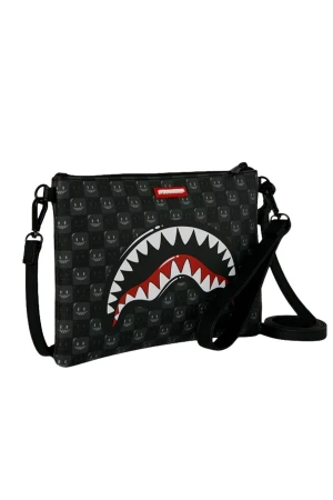 SPRAYGROUND Τσάντες SHARKS IN PARIS WTF BUBBLY BLACK CHECK CROSSOVER CLUTCH - Μαύρο
