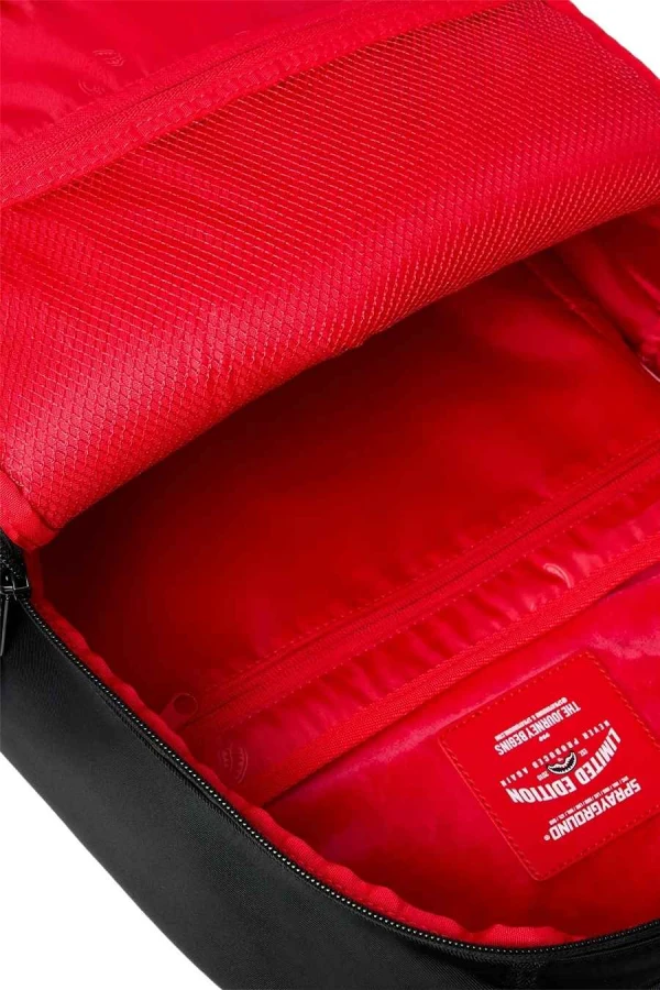 SPRAYGROUND Σακίδια πλάτης - Backpacks SHARK CENTRAL BLACK NYLON GRAY EMBOSSED BACKPACK - ΜΑΥΡΟ