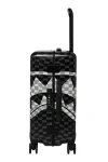 SPRAYGROUND Βαλίτσα BLACK AND WHITE DRIP CHECK SHARK CARRY-ON LUGGAGE - MULTI