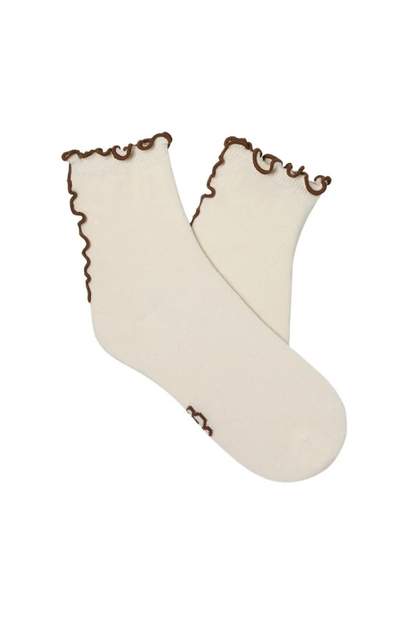 UGG Γυναικείες Κάλτσες Karsyn Lettuce Edge Quarter II - Εκρού