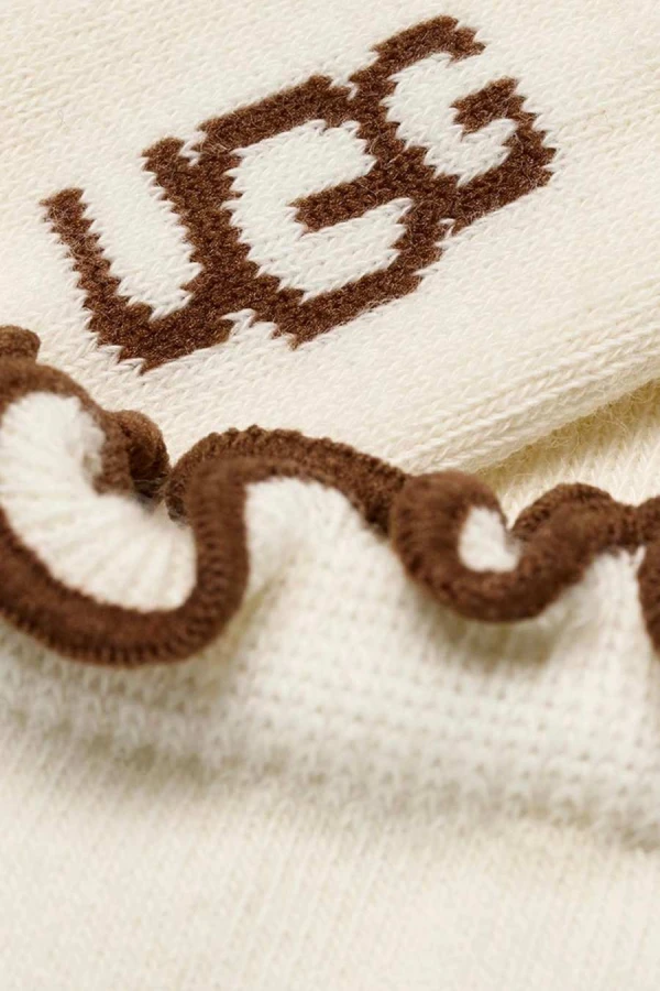 UGG Γυναικείες Κάλτσες Karsyn Lettuce Edge Quarter II - Εκρού