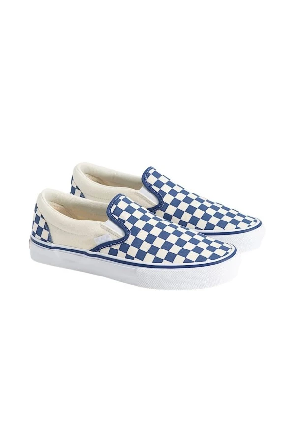 VANS Ανδρικά Sneakers Skate Slip-On – Checkerboard Μπλε