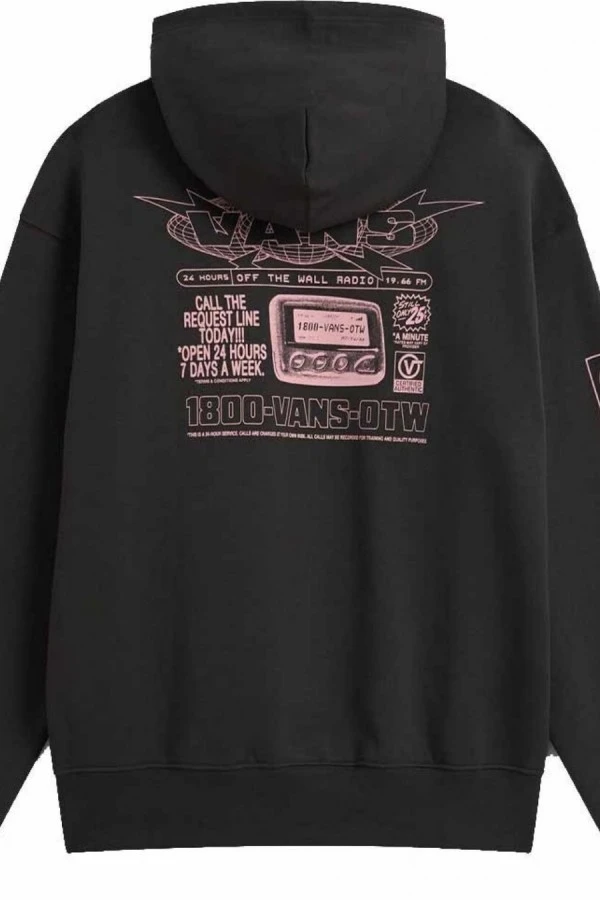VANS Φούτερ με Κουκούλα Vans Hotline Radio - BLACK